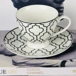 Midnight Mosaic (set of six cups and saucers)