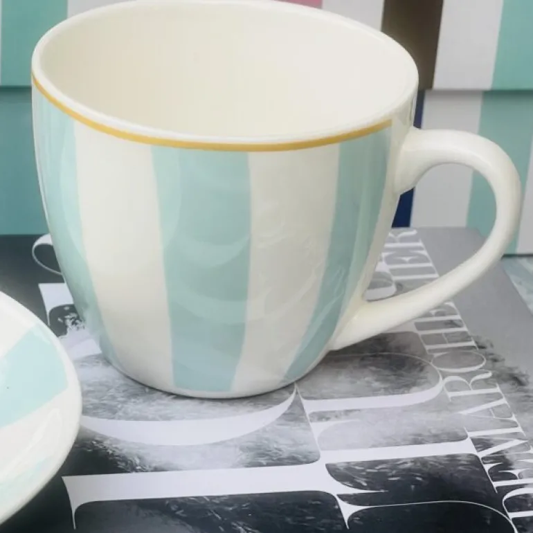 Milano Tea Cups & Saucers Tiffany Blue (set of six)