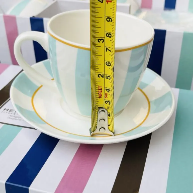 Milano Tea Cups & Saucers Tiffany Blue (set of six)