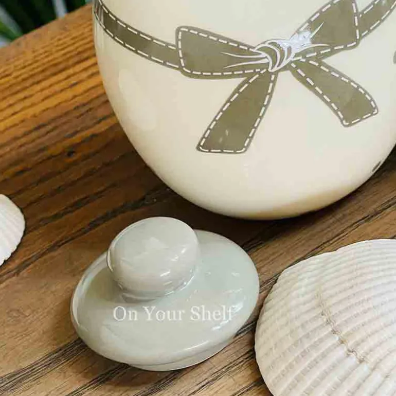 Milk and Sugar Pot Grey Bow Polka Dot