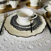 Moroccan Vector Black & White 24 Piece Tea Set