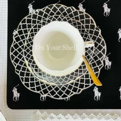 Moroccan Vector Black & White 24 Piece Tea Set