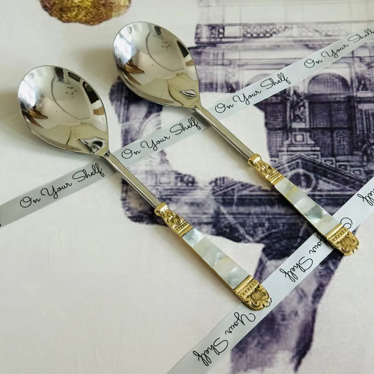 Mother Of Pearl Gold Serving Gravy (set of two)