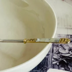 Mother Of Pearl Gold Serving Ladle & Flat (set of two)
