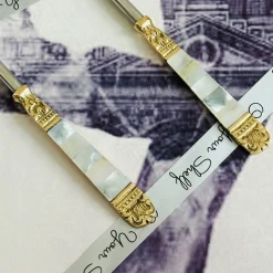 Mother Of Pearl Gold Serving Gravy (set of two)