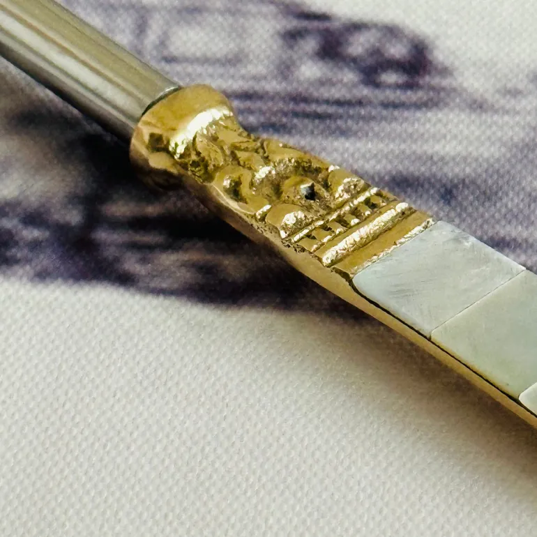 Mother Of Pearl Gold Serving Gravy (set of two)