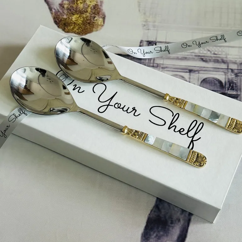 Mother Of Pearl Gold Serving Gravy (set of two)