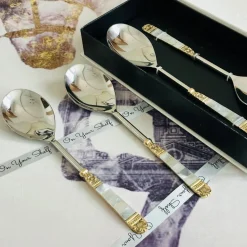 Mother Of Pearl Gold Serving Gravy (set of two)