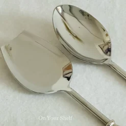 Mother Of Pearl Serving Cultery In Silver (Set Of Six)