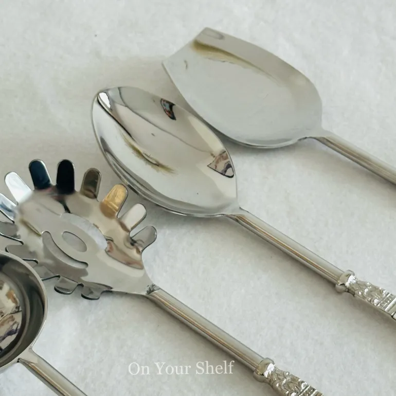 Mother Of Pearl Serving Cultery In Silver (Set Of Six)