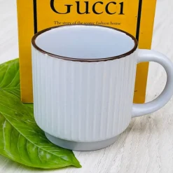 Mug Solid Light Gray With Ridges (Single Piece)