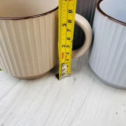 Mug Solid Light Gray With Ridges (Single Piece)