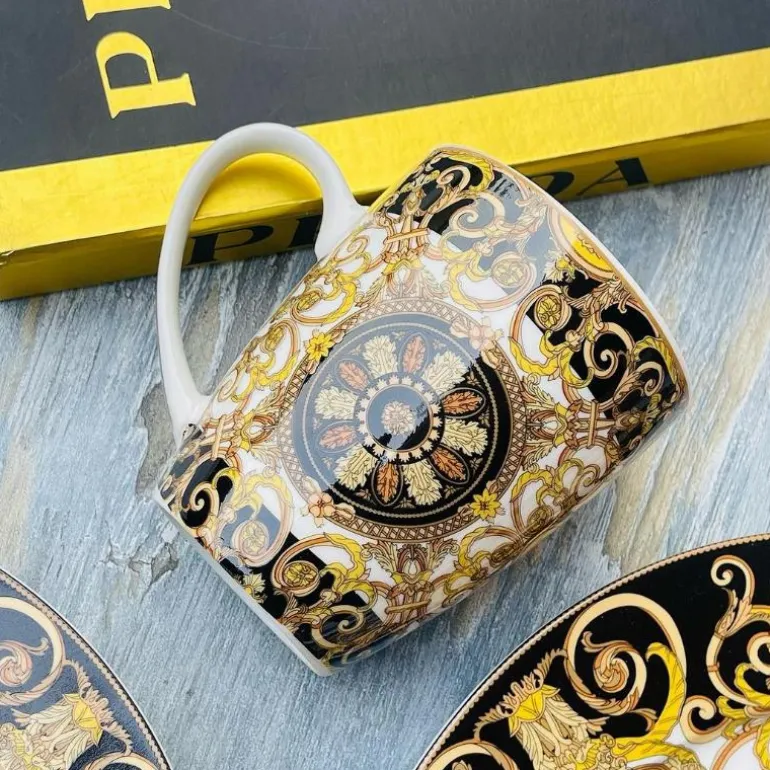 Mugs Black & Gold Royal Set of Six