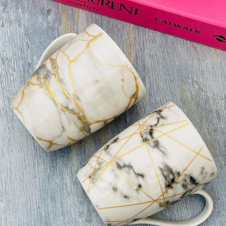 Mugs Marble Grey Set of Four