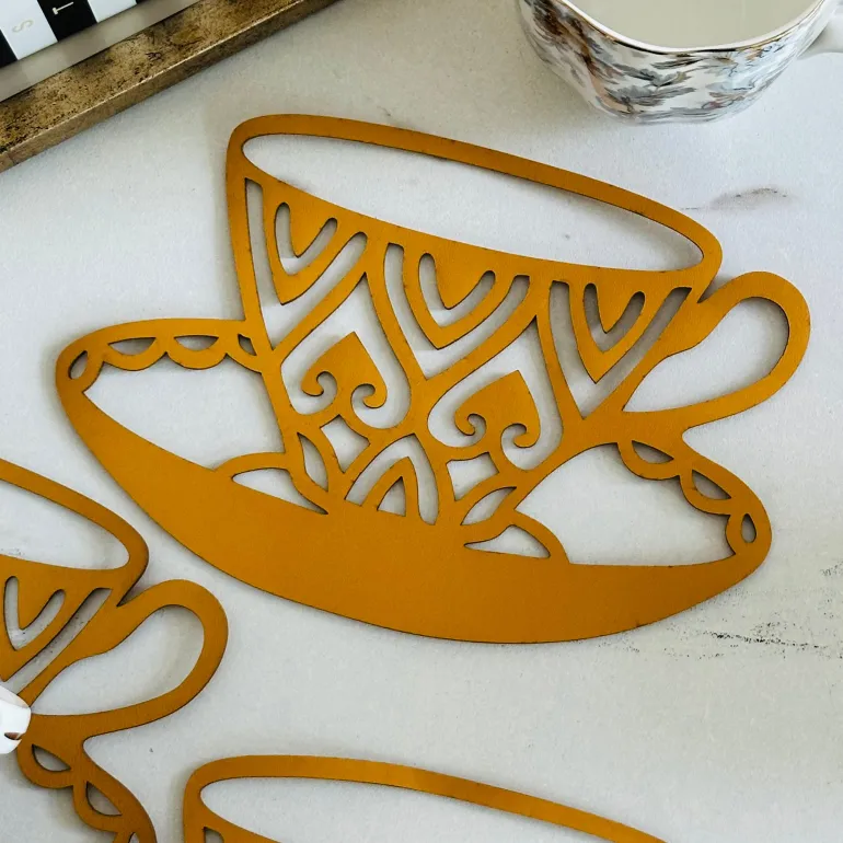 Mustard Cup Charms Coasters (Set Of 2)