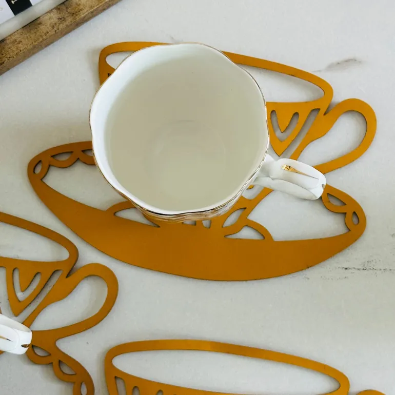 Mustard Cup Charms Coasters (Set Of 2)