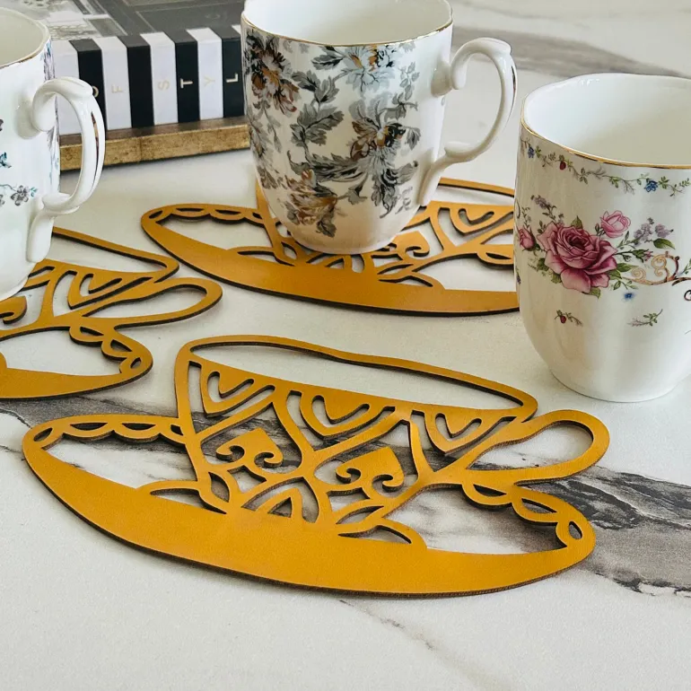 Mustard Cup Charms Coasters (Set Of 2)