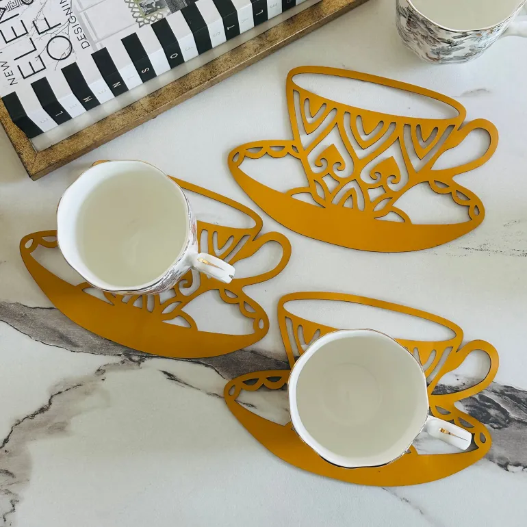Mustard Cup Charms Coasters (Set Of 2)