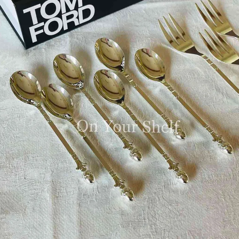Orchid Dessert Teaspoons - Silver