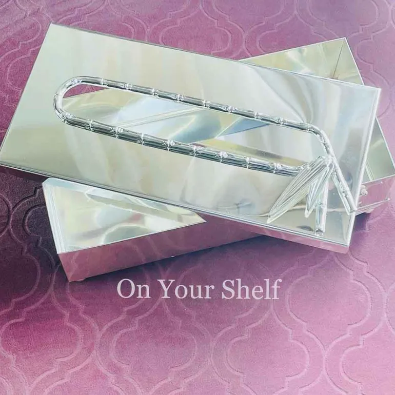 Orchid Tissue Box Silver Bamboo Leaf