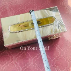 Orchid Tissue Box Silver Bamboo Leaf