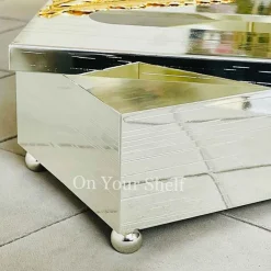 Orchid Tissue Box Silver Banana Leaf