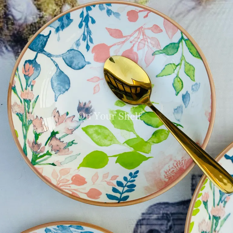 Pastel Bloom Harmony Dinnerware Set (24 Piece Plate Set)