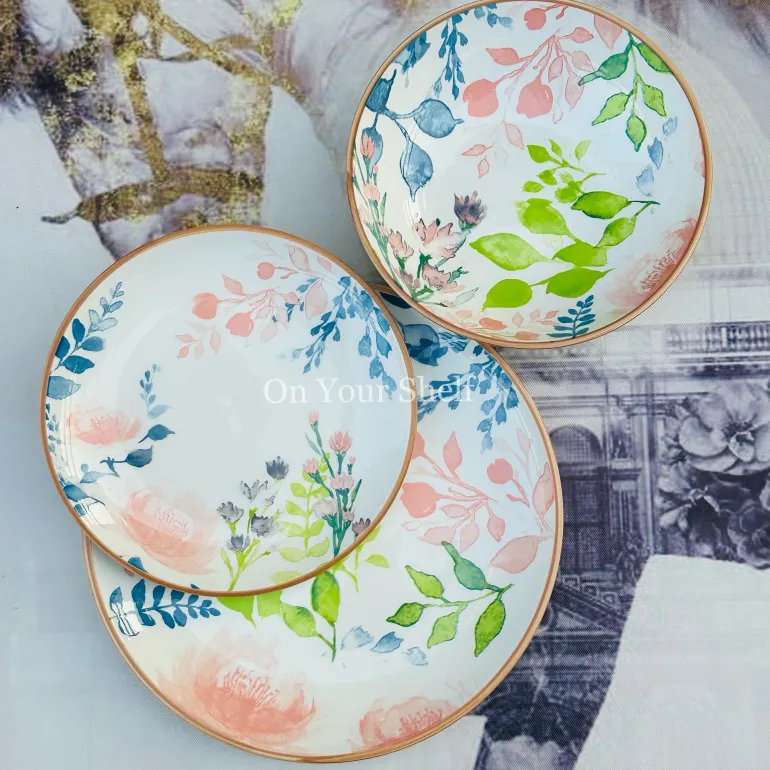 Pastel Bloom Harmony Dinnerware Set (24 Piece Plate Set)