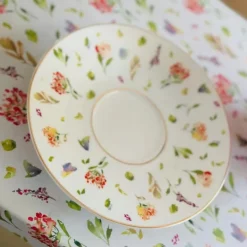 Pastel Pink Vintage Bloom (set of six cups and six saucers)
