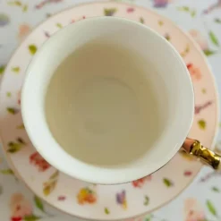 Pastel Pink Vintage Bloom (set of six cups and six saucers)