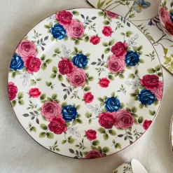 Petals of Blue and Pink Tea Set (24 piece tea set)