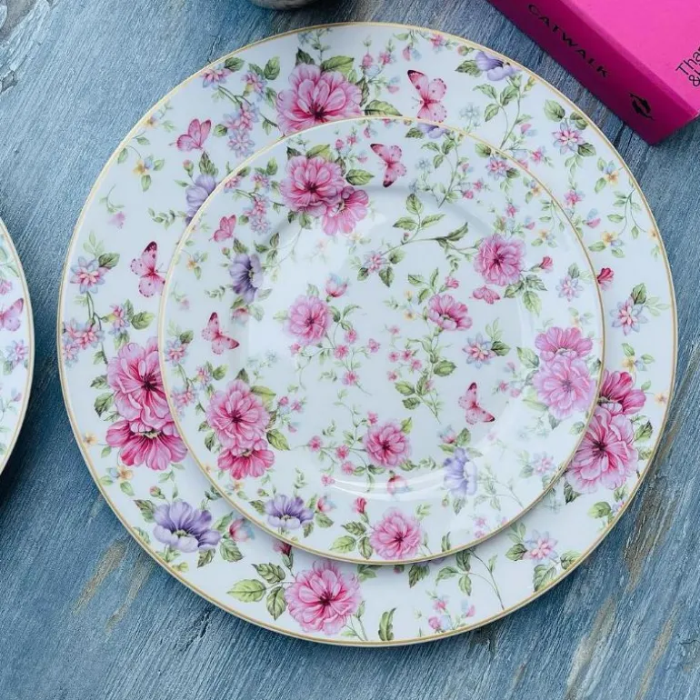18 Piece Plate Set Floral Gardens