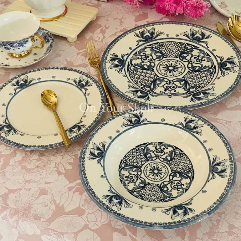 18 Piece Plate Set Tiara Blue