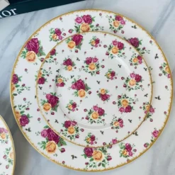 18 Piece Plate Set Twinkle Roses