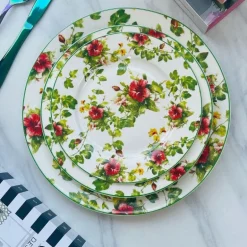 18 Piece Plate Set Wild Roses