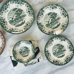 18 Piece Plate Set Windmill Green