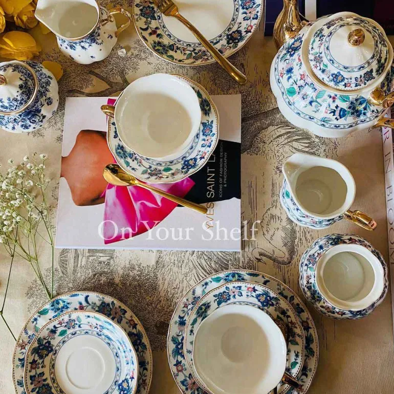 24 Piece Tea Set - Secret Garden Evergreen