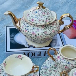 24 Piece Tea Set Cream Floral Cluster