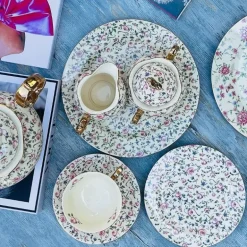 24 Piece Tea Set Cream Floral Cluster