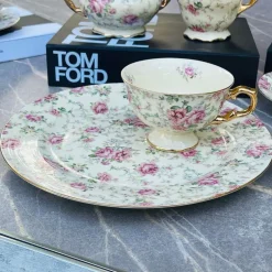 24 piece Tea Set Cream Floral Garden