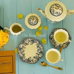 31 Piece Tea Set Small Blue Floral