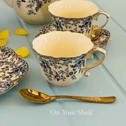 31 Piece Tea Set Small Blue Floral