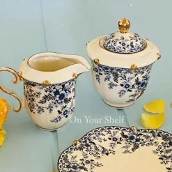 31 Piece Tea Set Small Blue Floral