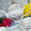 24 Piece Tea Set Summer Blue Bird Garden