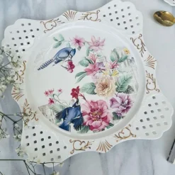 24 Piece Tea Set Summer Blue Bird Garden