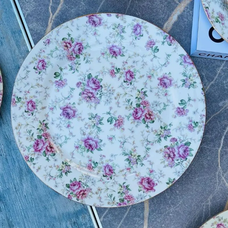 24 Piece Tea Set White Garden