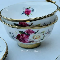 Pink & White Rose Soup Set (20 Piece Soup Set)