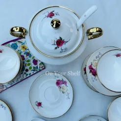 Pink & White Rose Soup Set (20 Piece Soup Set)