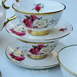 Pink & White Rose Soup Set (20 Piece Soup Set)