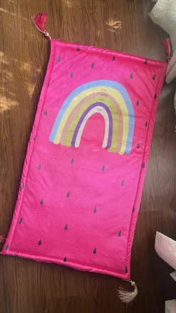 Pink Rainbow Prayer Mat/Jaannamaz for children